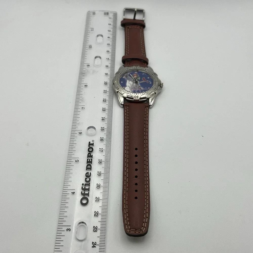 Mark McGwire Home Run Hero Wrist Watch Brown Leather Band Baseball Collectible